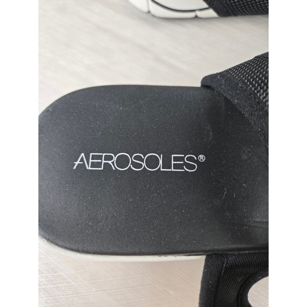 Aerosoles Top Form Womens Black Mesh Front Zip Sporty Slingback Sandals 11M - Picture 4 of 11